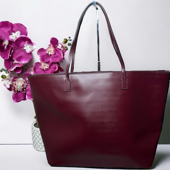 Authentic Kate Spade XL Janie Smooth Leather Cherrywood Tote ECU - Picture 6 of 15